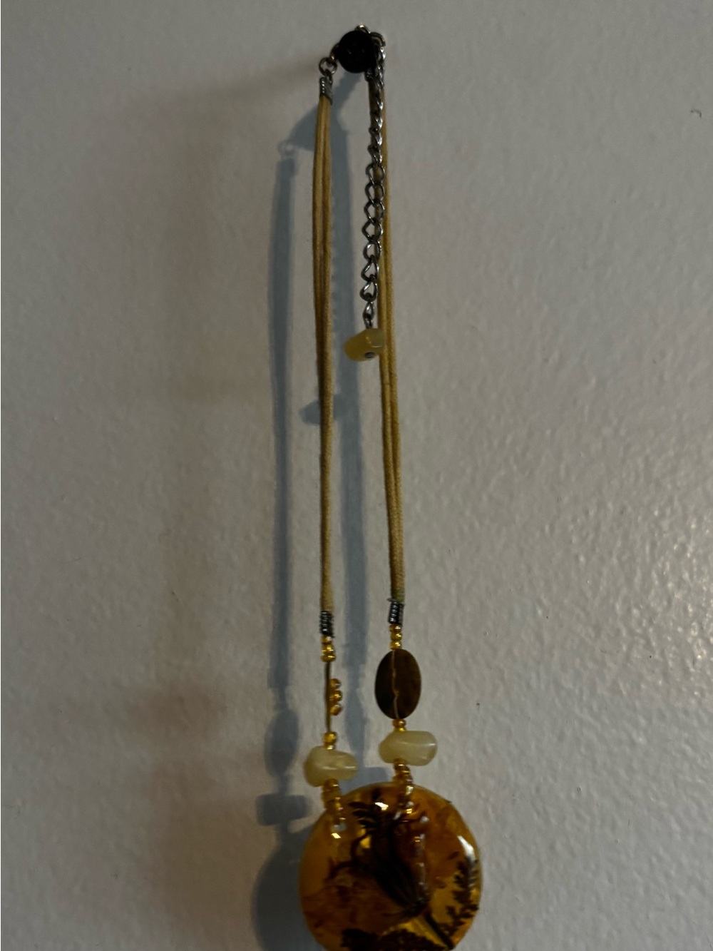 Yellow Amber Pendant Necklace - Women Jewelry